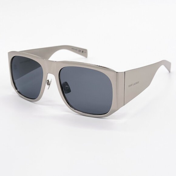 NEW SAINT LAURENT SL636 002 SUNGLASSES UNISEX  SILVER SUNGLASSES SAINT LAURENT - Picture 1 of 11
